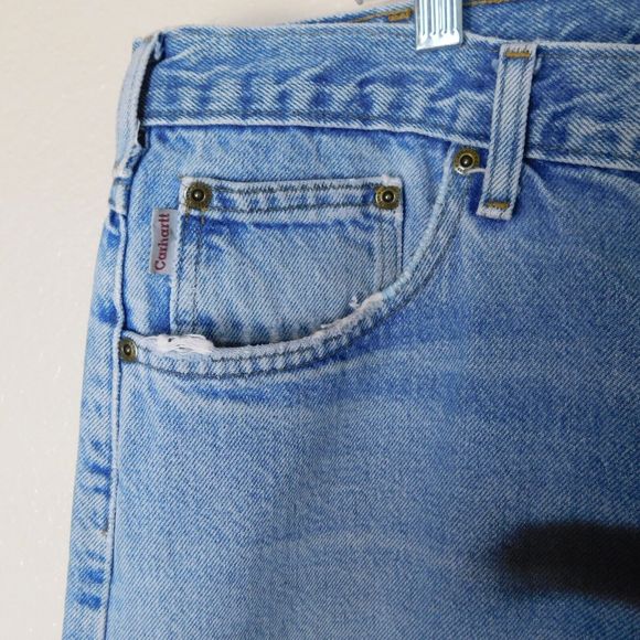 Carhartt Relaxed Fit Custom Art Jeans Size 40x30 5 Pocket Design Denim Logo - Picture 6 of 16